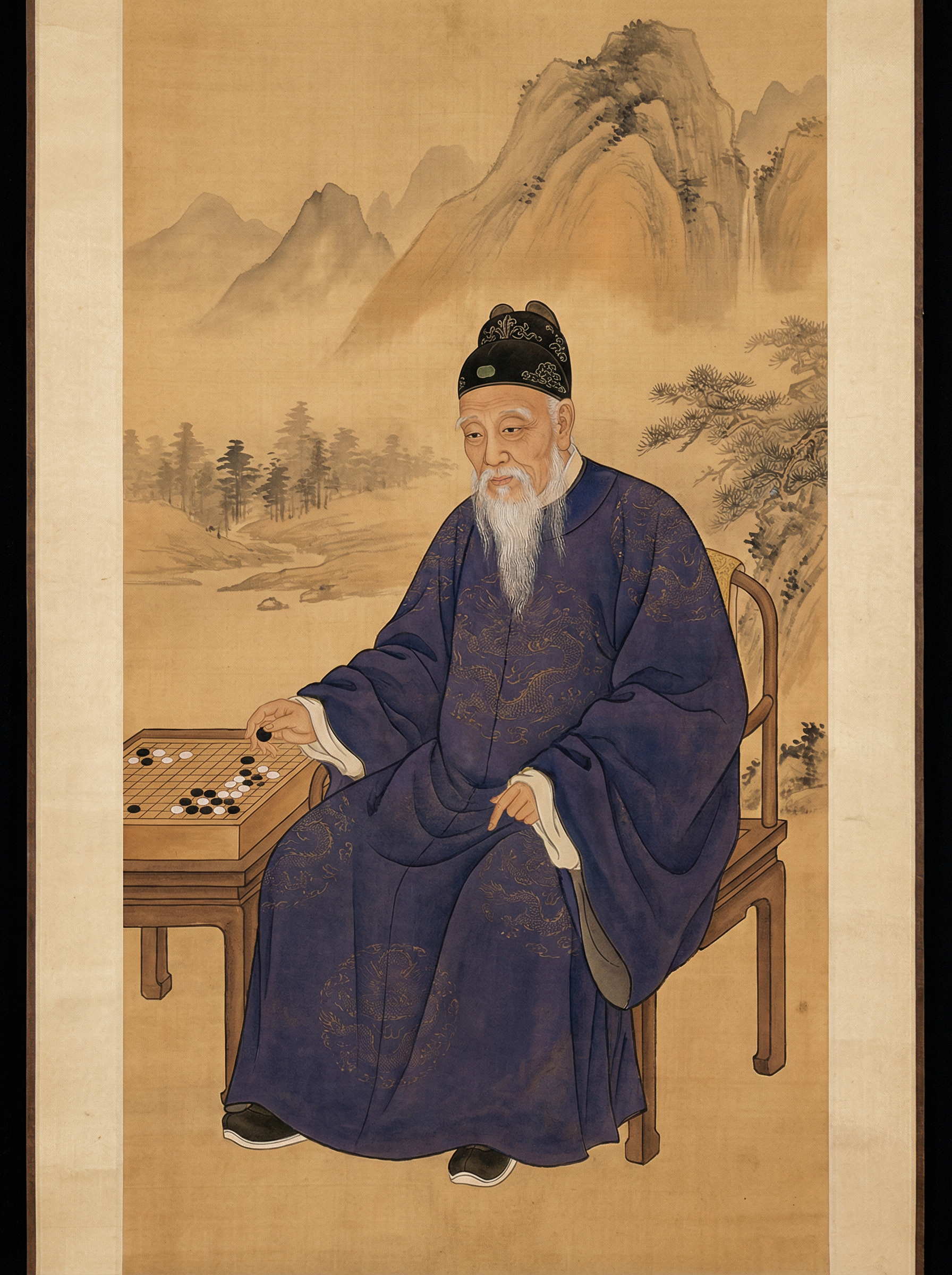 开元棋牌 - 清代围棋国手黄龙士画像